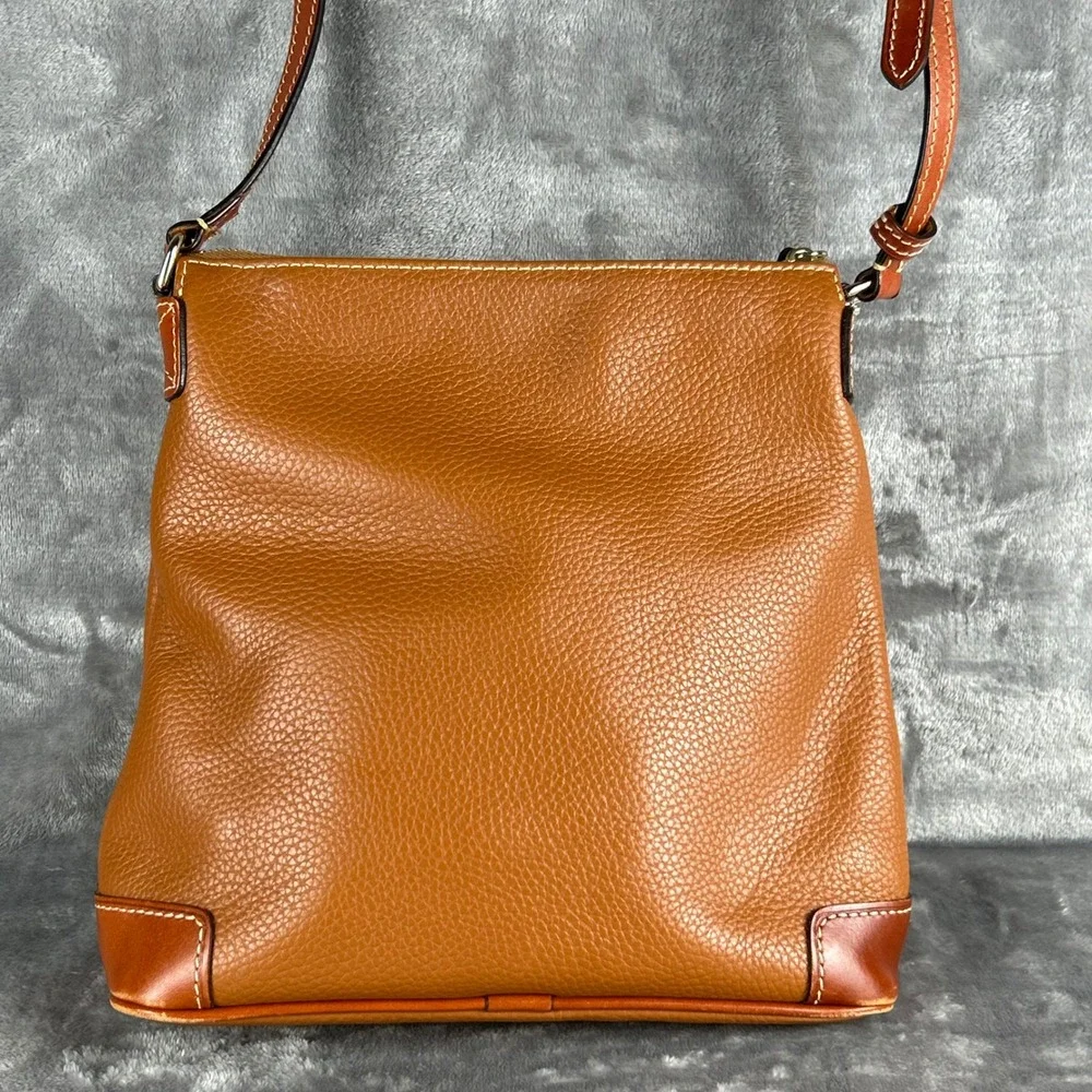 Dooney & Bourke Pebble Grain Leather North South Crossbody‎ Bag Caramel Tan